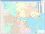 Corpus Christi Wall Map Color Cast Style